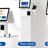 Kiosque de commande automatique alimenté par l'IA avec écran tactile de 15,6 pouces, terminal de point de vente pour restaurants modernes