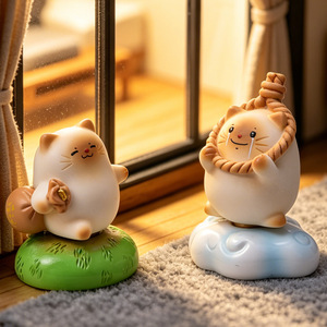 Yu Mo Cat Escape Caja Sorpresa Giratoria de Resina, Figura de Mascota de Dibujos Animados, Decoración de Escritorio, Regalo - Product Image 2