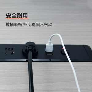 Desktop Power Strip 5 Outlets 2 <b>Usb</b> Ports Tabletop <b>Socket</b> <b>With</b> Switch Standard Grounding 220 V Abs Material - Product Image 2