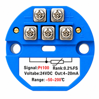 PT100 RTD Temperature Transmitter High Precision 0.2%FS 4-20mA Output 24VDC SBWZ ABS Housing Temperature Monitoring Industrial