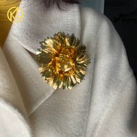 Broche boutonnière en feuille d'or 24 carats, nouvelle œillet pour les parents, grande décoration de mariage, cadeau pour la fête des mères