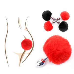 Plug anale in acciaio inossidabile con coda di coniglio, giocattolo erotico per stimolazione anale femminile e gay. - Product Image 1