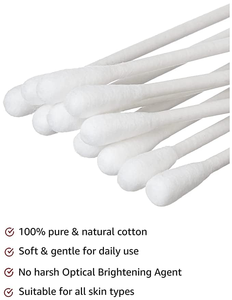 Coton-tiges personnalisés écologiques pour le nettoyage des oreilles et le maquillage, sûrs pour bébés, en papier et bois, boîte ronde à ouverture facile - Product Image 2