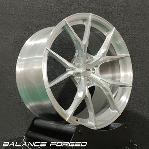Jantes forgées BALANCE à 5 branches, finition argent brossé, 17, 18, 19, 20 pouces, 5x100/5x112/5x120, jantes sport, options de couleur et de logo personnalisées pour toutes les voitures - Product Image 6