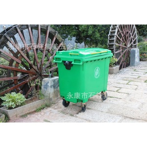 Jimei 660L Thickened Plastic Outdoor Trash Can With <b>Wheels</b> Rectangular HDPE Mobile Waste <b>Bin</b> - Product Image 3
