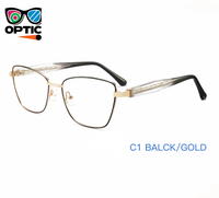 Gafas Ópticas de Metal de Nuevo Diseño para Mujer, Monturas de Gafas con Forma de Ojo de Gato, Forma de Diamante, Estilo Lujoso, Disponibles en Stock