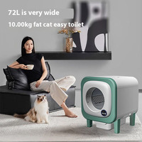 Bac à litière pour chat électrique intelligent à nettoyage automatique, extra-large, avec WiFi, vidéo, élimination des odeurs et ventilation d'air frais