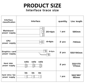 750W PC cung cấp điện 80 cộng với Vàng <span class=keywords><strong>ATX</strong></span> Cung cấp điện cho máy tính chơi game - Product Image 2