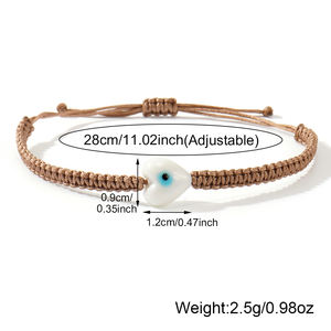 Pulsera <span class=keywords><strong>de</strong></span> <span class=keywords><strong>Ojo</strong></span> Turco Blanca Trenzada a Mano Resoul, Amuleto <span class=keywords><strong>de</strong></span> Protección <span class=keywords><strong>de</strong></span> la Suerte con Hilo Plano <span class=keywords><strong>de</strong></span> Macramé, Regalo <span class=keywords><strong>de</strong></span> Amistad - Product Image 5