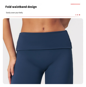 Nouveau pantalon décontracté à jambes larges pour femme, extensible dans quatre directions, séchage rapide, respirant, taille pliable, idéal pour le sport, la gym, la course et l'entraînement - Product Image 3