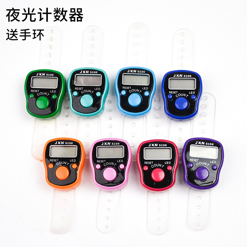 Contador de dedos que brilla en la oscuridad