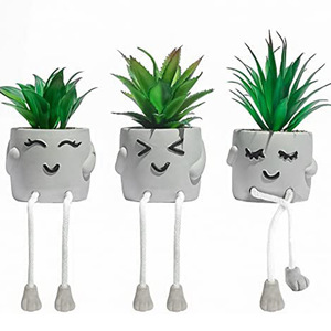 Cute Hanging Plant Pots With Rope Legs <b>Artificial</b> Succulent Decor For Desktop Living Room Bedroom Gift - Product Image 5