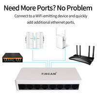 Conmutador de red Gigabit de 8 puertos 10/100/1000Mbps Mini conmutador Ethernet Rápido 100 metros Ethernet RJ45 LAN interruptores OEM o TiNCAM