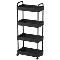 Chariot de rangement multifonctionnel et mobile à plusieurs niveaux pour collations, pour salon domestique, chariot en plastique à étages sur pied
