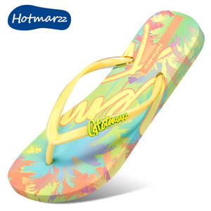 Tongs pour femmes PVC extérieur impression colorée écologique anti-dérapant Design de mode pantoufles <span class=keywords><strong>sandales</strong></span> pour dame pieds nus - Product Image 2