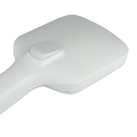 Pomme de douche carrée blanche en ABS écologique multifonctionnelle, élégante douchette à main avec jet de pulvérisation, buse en silicone