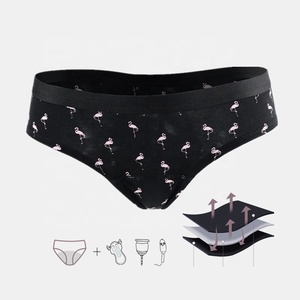INTIFLOWER 010 Culottes menstruelles anti-fuites pour adolescentes - Imprimé flamant rose Sous-vêtements menstruels pour adolescentes - Product Image 4