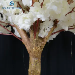 Centres de table arbre en plastique blanc rose tronc en bois arbre de cerisier artificiel pour mariage