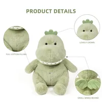 Yeni yaratıcı isteğe özel peluş oyuncak dolması hayvan Doll kendi peluş oyuncak tasarım yeşil dinozor peluş oyuncak