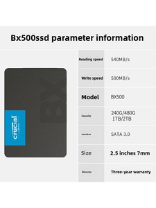 New BX500 1TB <b>Internal</b> 3.0 Solid State <b>Drive</b> With 501-600MB/s Read Speed for Notebook and Desktop - Product Image 3