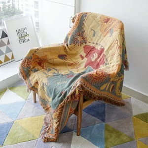 Hoogwaardige Jacquard Geweven Dekens Voor Camping Gebreide Worp Deken Met Unieke Patronen Ab Zijkanten Bohemian Tapijt - Product Image 1
