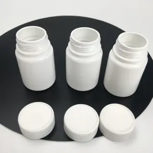 Bouteille pour pilules en plastique, contient 30 ml, 50 pièces, accessoires en HDPE 30cc, médicaments, capsules de vitamines, vente en gros