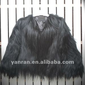 Abrigo de piel de cordero de cabra auténtica a la moda para mujer YR499 acepta chaqueta de piel de oveja personalizada - Product Image 2