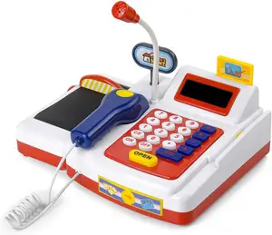 Kassa Voor Kinderen Een Play Set Van Microfoon Scanner Rekenmachine Pretend Play Food Speelgoed Kassier Speelgoed