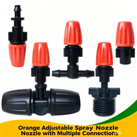 Buse de pulvérisation réglable 4/7 mm avec connecteur en T, micro-pulvérisateur pour système d'irrigation goutte à goutte et de refroidissement par brumisation pour jardin et serre