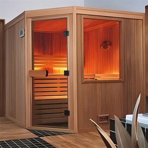 Nhà Máy Cho Bán Phong Cách Châu Âu Thiết Kế Hiện Đại Truyền Thống Trong Nhà Phòng Tắm Hơi Biệt Thự Màu Đỏ Tuyết Tùng Phòng Tắm Hơi - Product Image 3