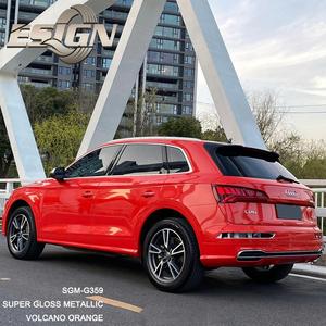 Super Gloss Metallic Volcano Orange 5D Carbon Fiber Vinyl Car <b>Wrap</b> UV Proof Self-Healing PVC Vehicle Stickers - Product Image 3