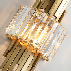 Nouveau design 2 lumières de haut en bas verre décoration artistique maison moderne led cristal applique couloir chambre - Product Image 5