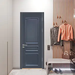 Melamine Wooden Door Cheap Prehung With Handle Price Factory Wholesale MDF HDF Wood Door Skin Panel