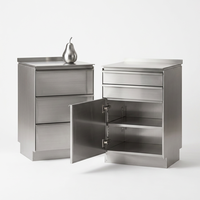 Armoire de laboratoire à 4 tiroirs en acier inoxydable avec plateau surélevé, facile à nettoyer