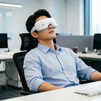 Masseur oculaire chauffant et rafraîchissant, masque oculaire Shiatsu à pression d'air pour les yeux gonflés et les cernes, rechargeable, pour la maison et les voyages