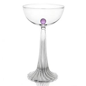 Großhandel Maßgefertigte <span class=keywords><strong>Glas</strong></span>-Rotweingläser aus Borosilikatglas mit Streifenmuster am Stiel, Rosa Kugel-Geschenkbox, Rotweinglas-Set - Product Image 1