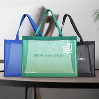 Sac fourre-tout en filet de nylon noir grande capacité à séchage rapide, personnalisable avec logo, pour sport et plage, été, écologique, tendance, 150G