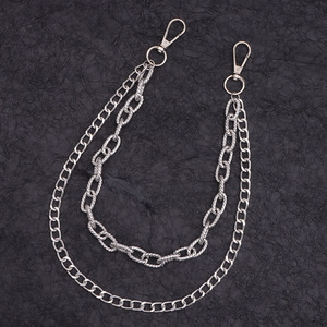 Double Layer Metal Pant <b>Chain</b> Tibetan Silver Waist <b>Chain</b> For Daily Wear Hip Hop Street Style Accessory - Product Image 2