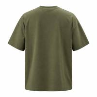 T-shirt personnalisé 280g épais et oversize vert sauge col rond uni coupe carrée épaules tombantes streetwear homme unisexe devant uni 100% coton