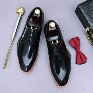 Zapatos de Negocios de Cuero para Hombre, Cuero Vacuno Genuino, Cuero Charol, Estilo Británico, Zapatos Elegantes y Juveniles para Traje Formal - Product Image 5
