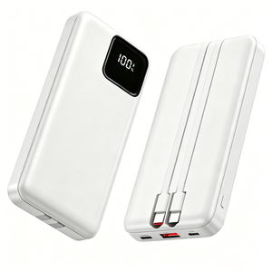 Banco de Energía de Carga Rápida de 10000 mAh con Entrada Dual, Cables Tipo C e <span class=keywords><strong>iOS</strong></span> Integrados, Pantalla LED, Cargador Portátil - Product Image 1