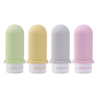 Meilleures ventes - Bouteilles de voyage en silicone compressibles de qualité alimentaire approuvées par la TSA, 2 oz (100 ml), avec conception anti-fuite à 3 couches, logo personnalisé
