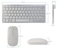 Kombo Keyboard dan Mouse Nirkabel Tipis Tata Letak Modern Ringkas Konektivitas USB 2.4 GHz yang Senyap dan Mudah Digunakan untuk Tablet iPad