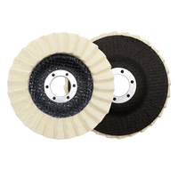 Disque à lamelles en laine pour polissage, finition miroir, sans grain, compatible avec les meuleuses d'angle 115/125, pour acier inoxydable