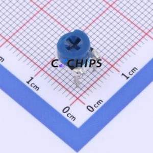 Resistencia Ajustable/Potenciómetro 3306F-1-103, Componente de Orificio Pasante (THT)-3P, 8.1x6.8mm, Resistencia de 10kOhm, 25%, 200mW, 250ppm ℃ - Product Image 1
