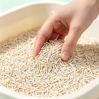 Litière pour chat biodégradable à base de tofu, fibres de pois, agglomérante, faible teneur en poussière, couleur personnalisée, OEM ODM, nettoyage pour animaux de compagnie