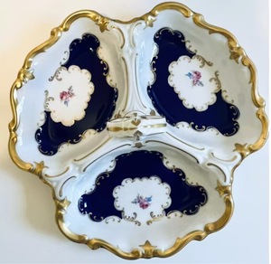 European-style Creative Hand-Painted Golden Relief Ceramic Porcelain Eco-Friendly Nut Candy Plate for Hall Decoration <b>Gift</b> - Product Image 1