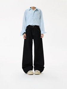 Pantalones de mezclilla para hombre con detalle de costura Harbor, corte ajustado, color <span class=keywords><strong>vino</strong></span> - Product Image 3