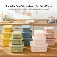 Boîte à bento carrée en silicone de 120 ml, sans BPA, écologique, durable, à un seul niveau, étanche, avec compartiments