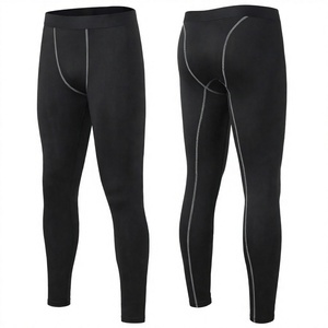 Pantalon de compression pour homme avec logo personnalisé, leggings à taille élastique, sous-vêtement de sport, course à pied, entraînement, collants de sport - Product Image 4